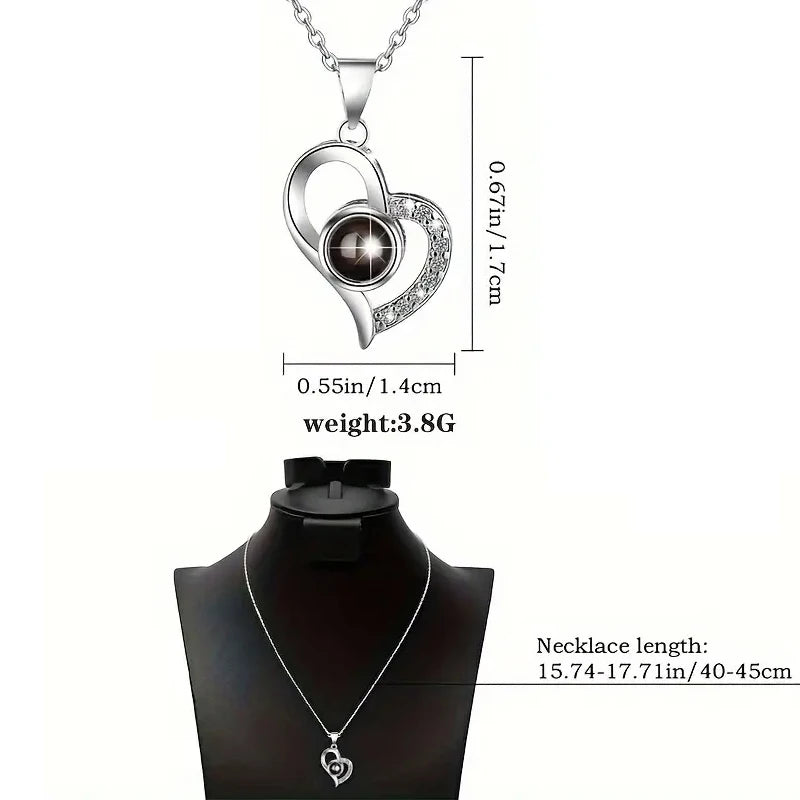 Love Yours™ Heart-Shaped Red Rose Necklace w/ Gift Box